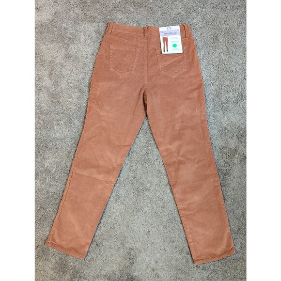 Gloria Vanderbilt 10 Amanda Slimming Corduroy Pants Mocha Brown Stretch Slim Leg - Picture 2 of 8